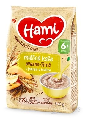 Hami mliečna kaša ovseno - ražná s jabkom a hruškou (od ukonč. 6. mesiaca) 1x210 g
